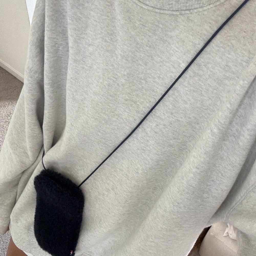 Navy Sherpa iPhone purse